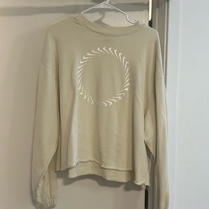 tan/yellow cropped nike crewneck